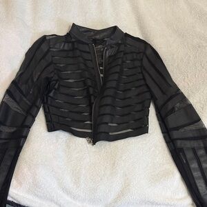 Mandee Black Sheer Striped Jacket